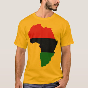Vlag rood, zwart en groen Afrika T-shirt