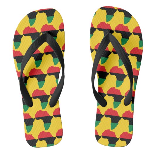 Vlag rood, zwart en groen Afrika Teenslippers (Voetbed)