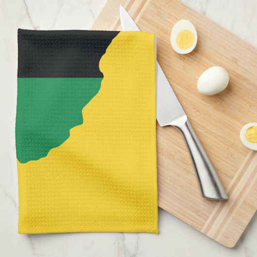 Vlag rood, zwart en groen Afrika Theedoek (Quarter Fold)