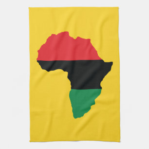 Vlag rood, zwart en groen Afrika Theedoek