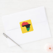 Vlag rood, zwart en groen Afrika Vierkante Sticker (Envelop)