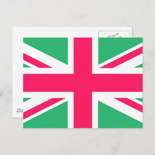 Vlag roze en groene Uniefactrice Briefkaart (Voorkant / Achterkant)