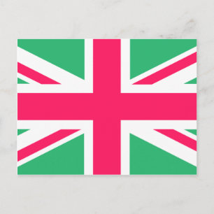 Vlag roze en groene Uniefactrice Briefkaart