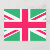 Vlag roze en groene Uniefactrice Briefkaart (Voorkant)