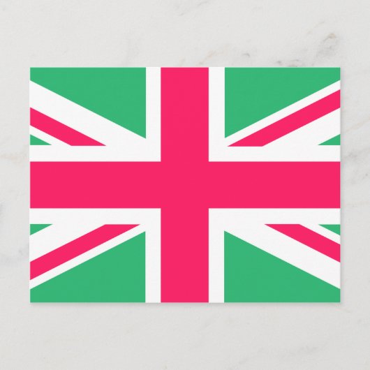 Vlag roze en groene Uniefactrice Briefkaart (Voorkant)