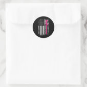 Vlag Roze Lint Borstkanker Awareness Month Ronde Sticker (Tas)
