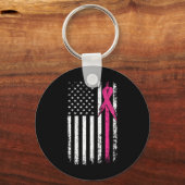 Vlag Roze Lint Borstkanker Awareness Month Sleutelhanger (Voorkant)