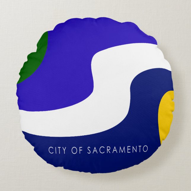 vlag Sacramento (Californië) Rond Kussen (Voorkant)