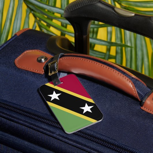 vlag Saint Kitts en Nevis Bagagelabel (Voorkant Insitu 1)
