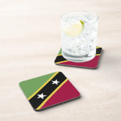 vlag Saint Kitts en Nevis Bier Onderzetter (Rechterzijde)