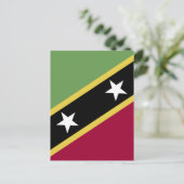 vlag Saint Kitts en Nevis Briefkaart (Staand voorkant)