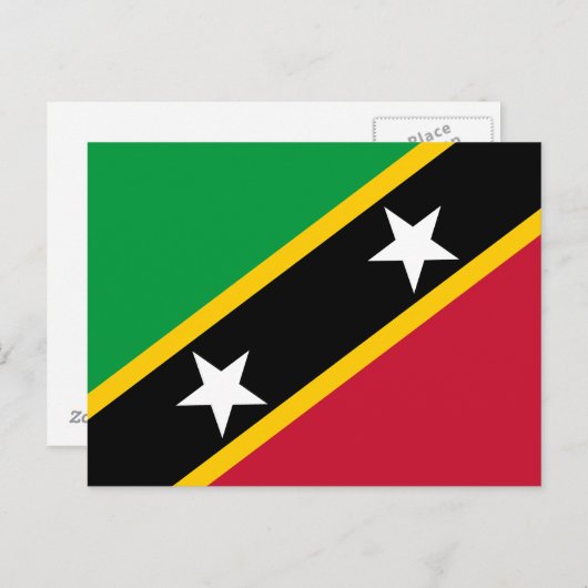 Vlag Saint Kitts en Nevis Briefkaart (Voorkant / Achterkant)