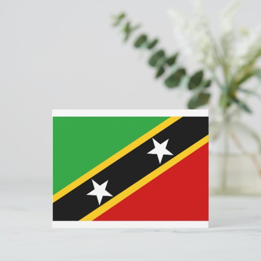 vlag Saint Kitts en Nevis Briefkaart (Staand voorkant)