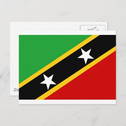 vlag Saint Kitts en Nevis Briefkaart (Voorkant / Achterkant)