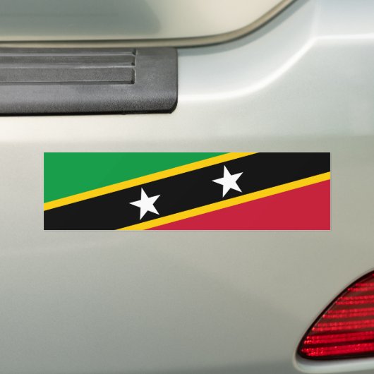 Vlag Saint Kitts en Nevis Bumpersticker (Op auto)