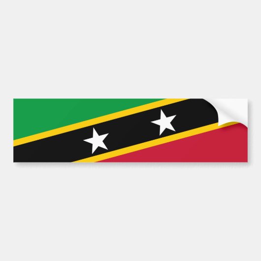 Vlag Saint Kitts en Nevis Bumpersticker (Voorkant)