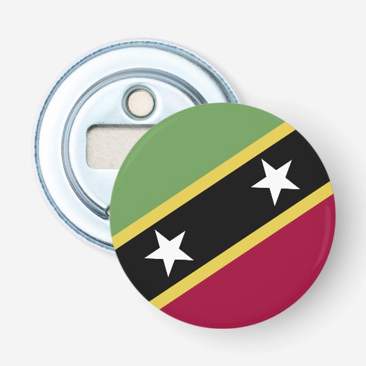 vlag Saint Kitts en Nevis Button Flesopener (Voorkant)