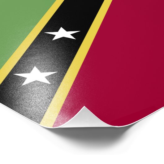 vlag Saint Kitts en Nevis Foto Afdruk (Hoek)