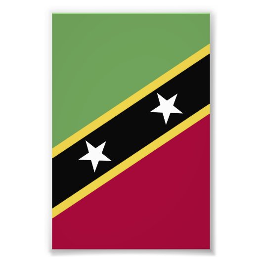 vlag Saint Kitts en Nevis Foto Afdruk (Voorkant)