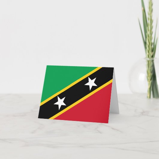 Vlag Saint Kitts en Nevis Kaart (Voorkant)