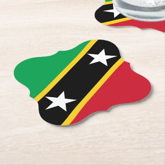 Vlag Saint Kitts en Nevis Kartonnen Onderzetters (Gekanteld)