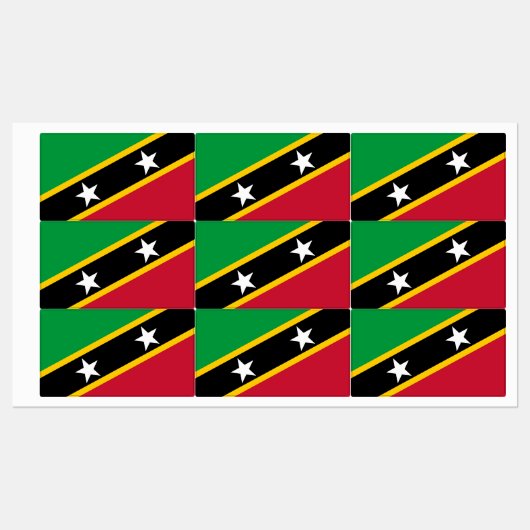 Vlag Saint Kitts en Nevis Labels (Vel)