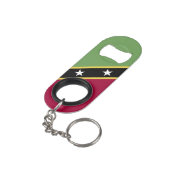 vlag Saint Kitts en Nevis Mini Flessenopener (Achterkant Gekanteld)