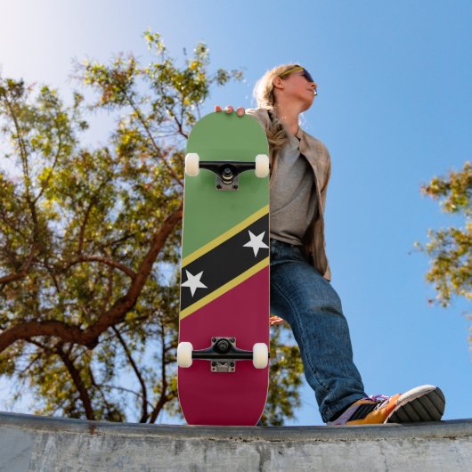 vlag Saint Kitts en Nevis Persoonlijk Skateboard (Buiten 1)