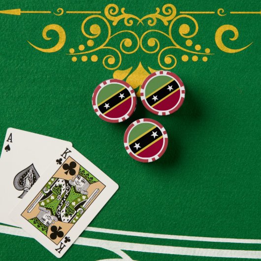vlag Saint Kitts en Nevis Poker Chips (Pokertafel (Stack))