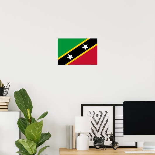 Vlag Saint Kitts en Nevis Poster (Thuiskantoor)
