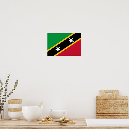 Vlag Saint Kitts en Nevis Poster (Keuken)