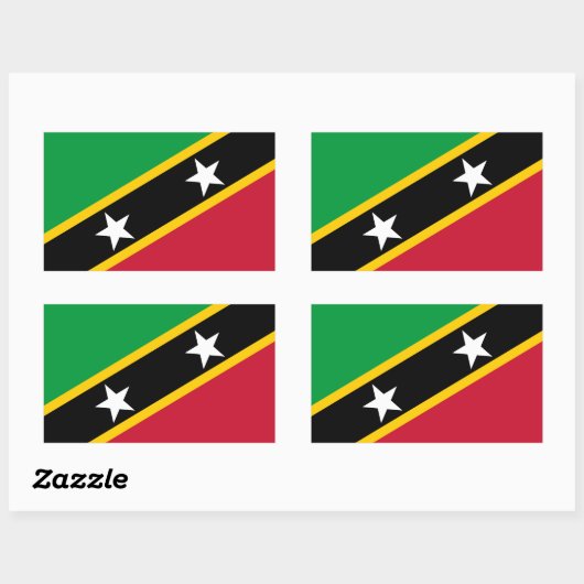Vlag Saint Kitts en Nevis Rechthoekige Sticker (Vel)