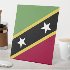vlag Saint Kitts en Nevis Reclamebord Met Voetstuk
