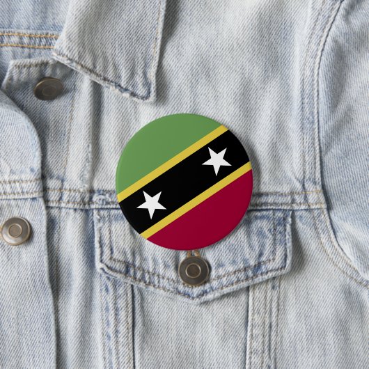 vlag Saint Kitts en Nevis Ronde Button 7,6 Cm (In situ)