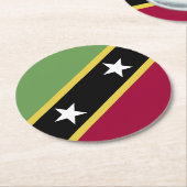 vlag Saint Kitts en Nevis Ronde Kartonnen Onderzetter (Gebogen)