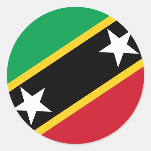 Vlag Saint Kitts en Nevis Ronde Sticker (Voorkant)