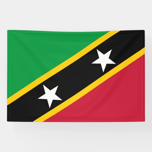 Vlag Saint Kitts en Nevis Spandoek (Horizontaal)