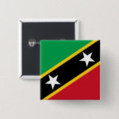 Vlag Saint Kitts en Nevis Vierkante Button 5,1 Cm (Voorkant /achterkant)