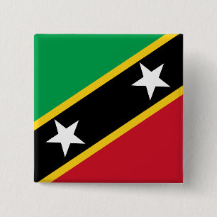 Vlag Saint Kitts en Nevis Vierkante Button 5,1 Cm