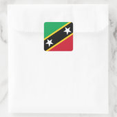 Vlag Saint Kitts en Nevis Vierkante Sticker (Tas)
