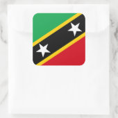 Vlag Saint Kitts en Nevis Vierkante Sticker (Tas)