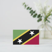 vlag Saint Kitts en Nevis Visitekaartje (Staand voorkant)