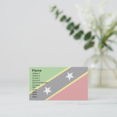 Vlag Saint Kitts en Nevis Visitekaartje (Staand voorkant)