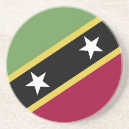 vlag Saint Kitts en Nevis Zandsteen Onderzetter