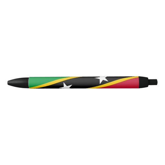 Vlag Saint Kitts en Nevis Zwarte Inkt Pen (Voorkant)
