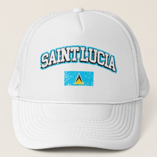  vlag Saint Lucia Trucker Pet (Voorkant)