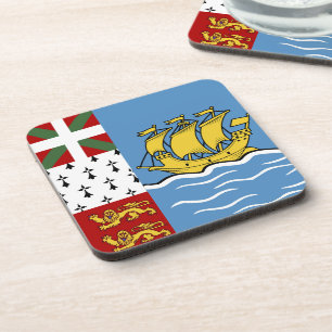Vlag Saint-Pierre en Miquelon Bier Onderzetter