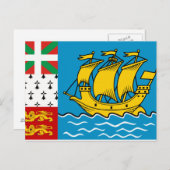 Vlag Saint-Pierre en Miquelon Briefkaart (Voorkant / Achterkant)