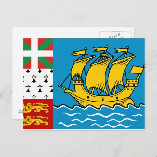 Vlag Saint-Pierre en Miquelon Briefkaart (Voorkant / Achterkant)