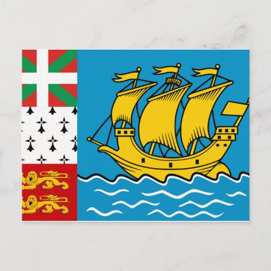 Vlag Saint-Pierre en Miquelon Briefkaart (Voorkant)